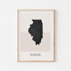 illinois usa map poster - minimalist boho wall art - digital download - image 1