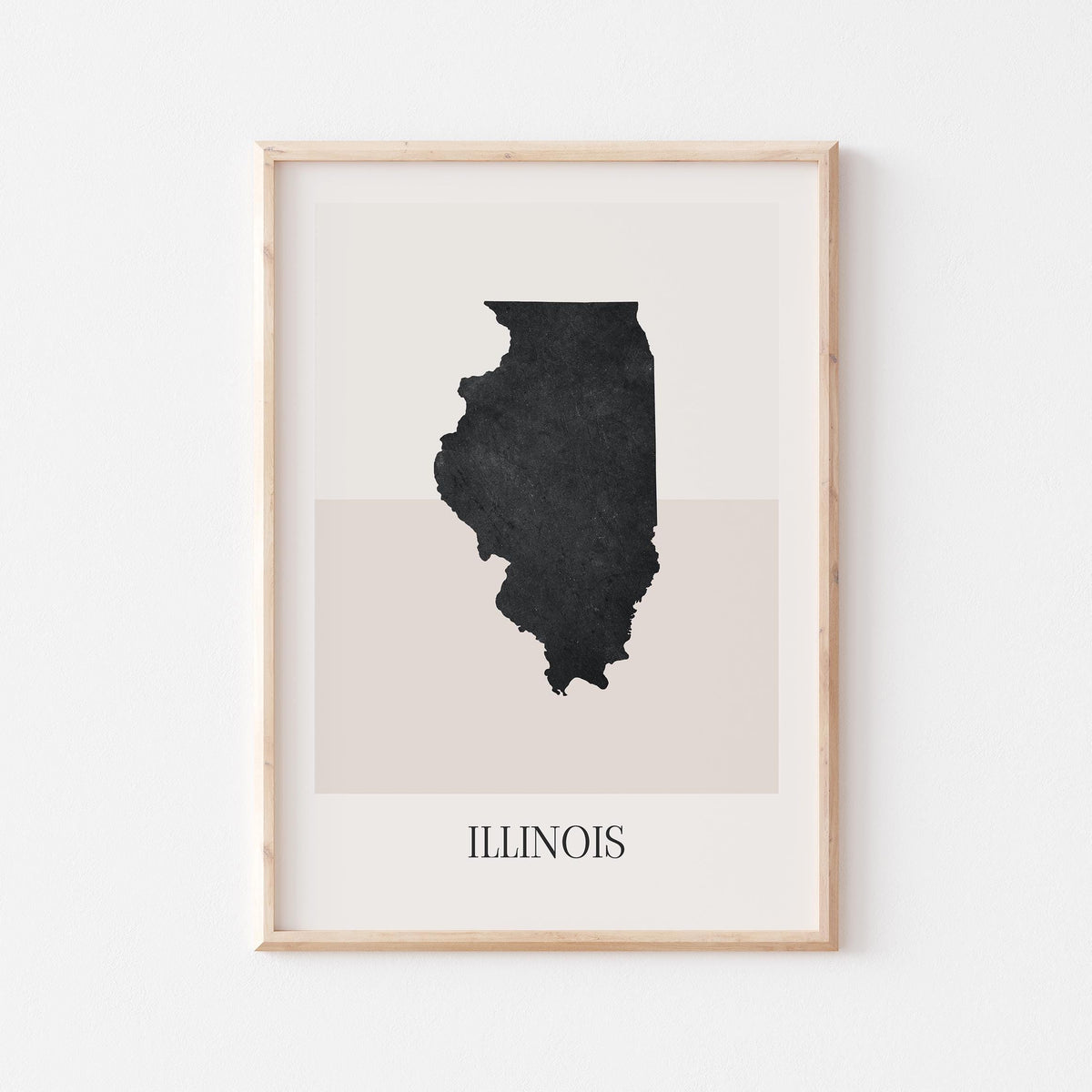 illinois usa map poster - minimalist boho wall art - digital download - image 1