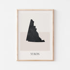 yukon canada map poster - minimalist boho wall art - digital download - image 1