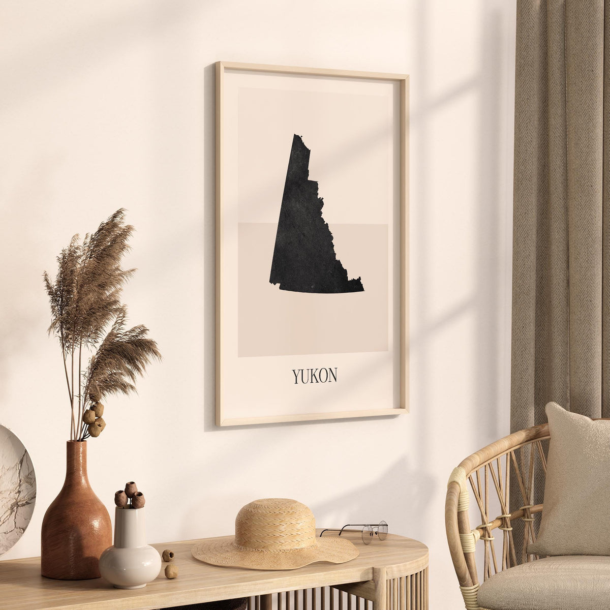 yukon canada map poster - minimalist boho wall art - digital download - image 2