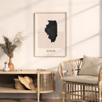 illinois usa map poster - minimalist boho wall art - digital download - image 3