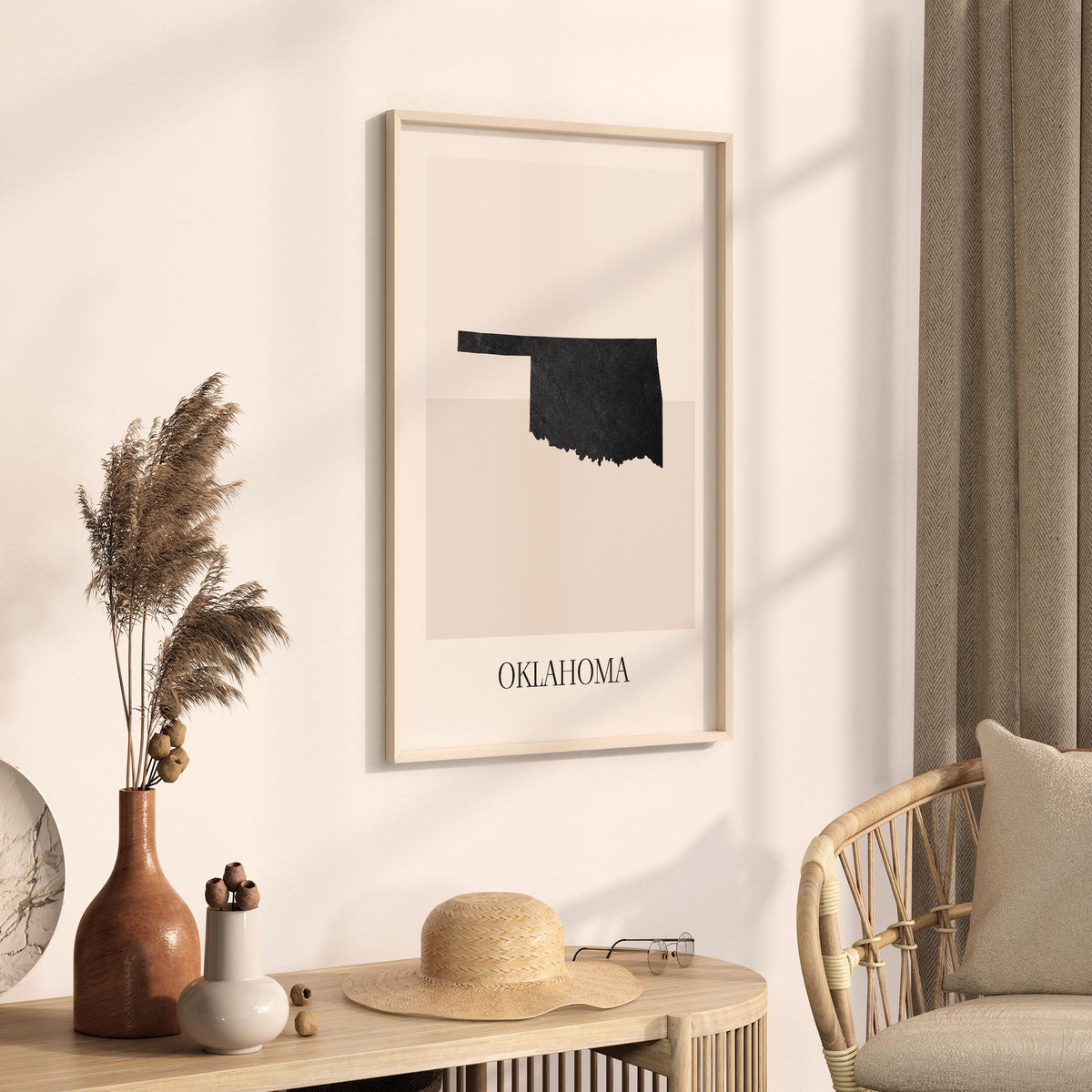 oklahoma usa map poster - minimalist boho wall art - digital download - image 2