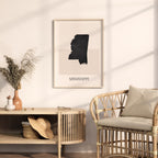 mississippi usa map poster - minimalist boho wall art - digital download - image 3