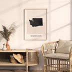 washington usa map poster - minimalist boho wall art - digital download - image 3