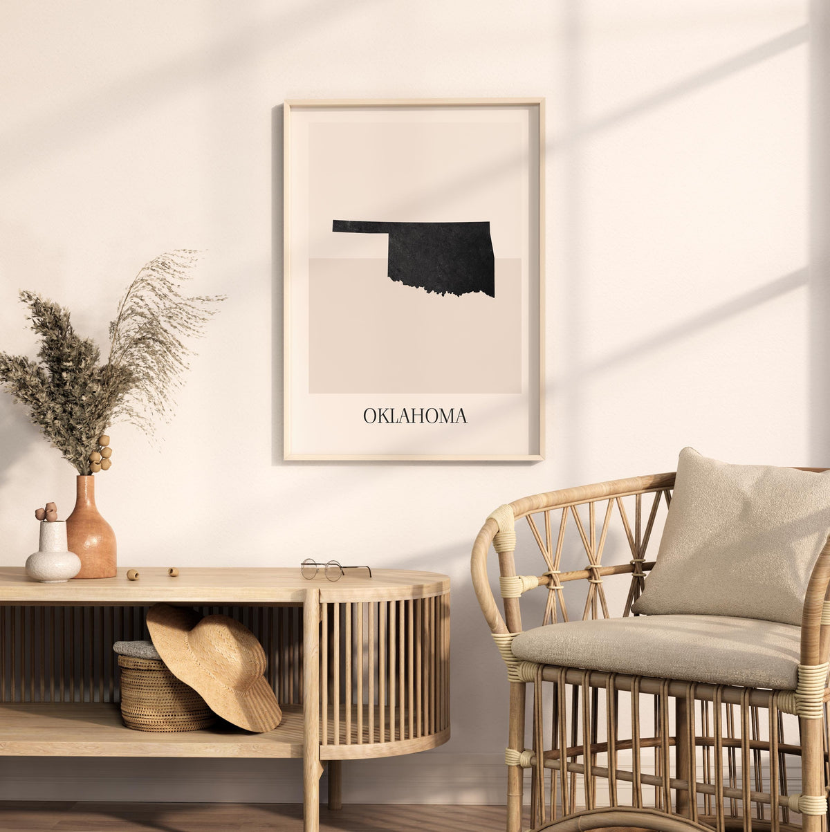 oklahoma usa map poster - minimalist boho wall art - digital download - image 3