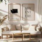 washington usa map poster - minimalist boho wall art - digital download - image 5