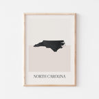 north carolina usa map poster - minimalist boho wall art - digital download - image 1
