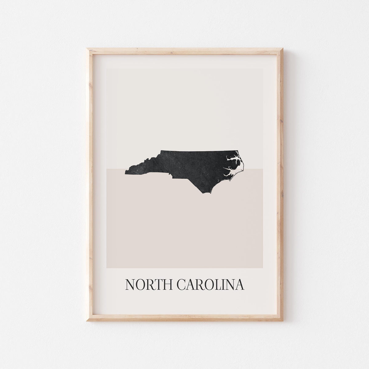 north carolina usa map poster - minimalist boho wall art - digital download - image 1