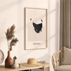 tasmania australia map poster - minimalist boho wall art - digital download - image 2