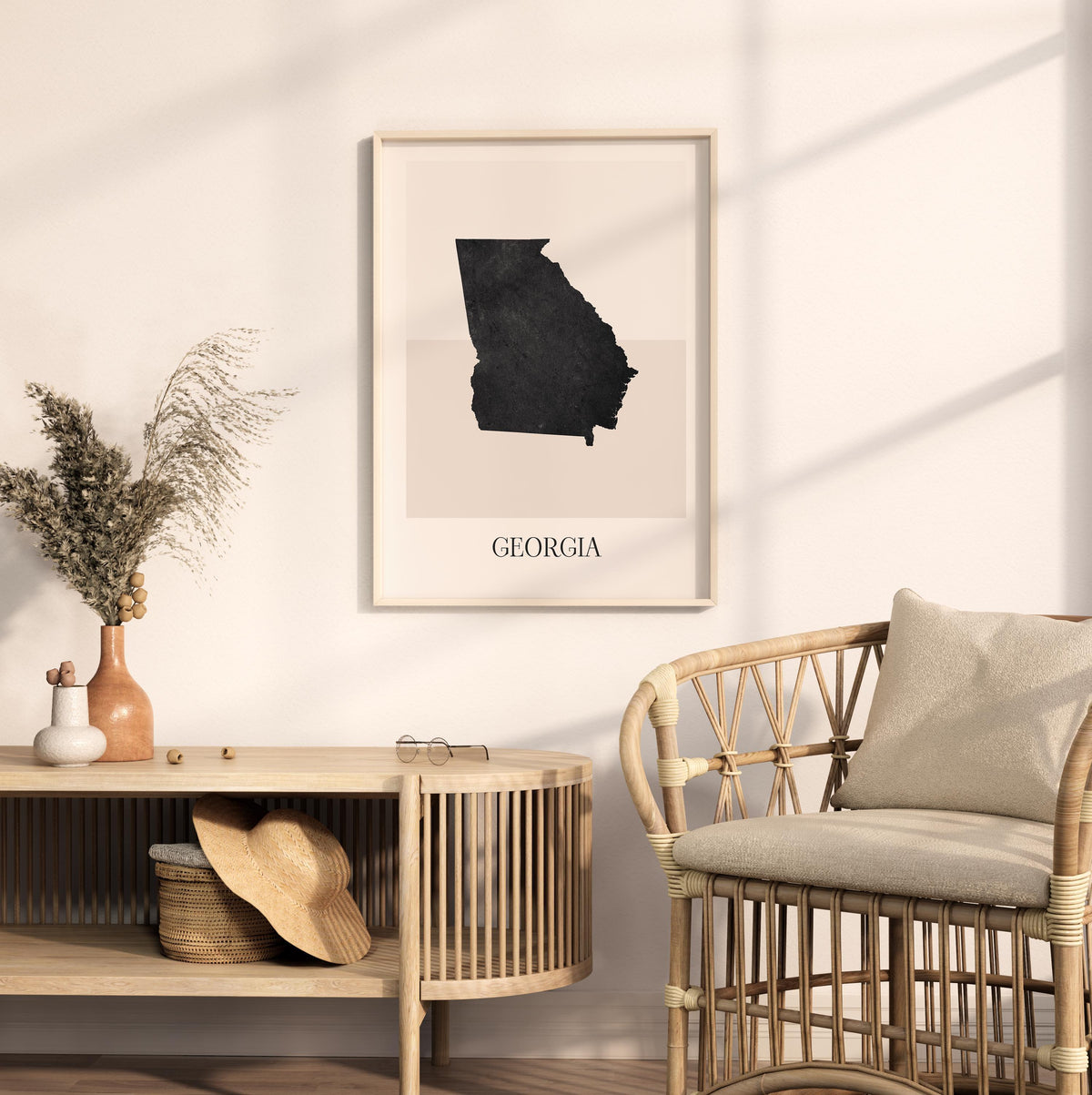 georgia usa map poster - minimalist boho wall art - digital download - image 3