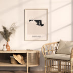 maryland usa map poster - minimalist boho wall art - digital download - image 3