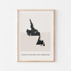 newfoundland and labrador canada map poster - minimalist boho wall art - digital download - image 1