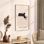 massachusetts usa map poster - minimalist boho wall art - digital download - image 2
