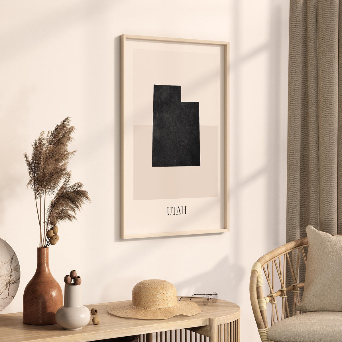 utah usa map poster - minimalist boho wall art - digital download - image 2