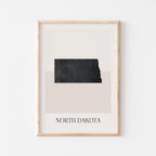 north dakota usa map poster - minimalist boho wall art - digital download - image 1