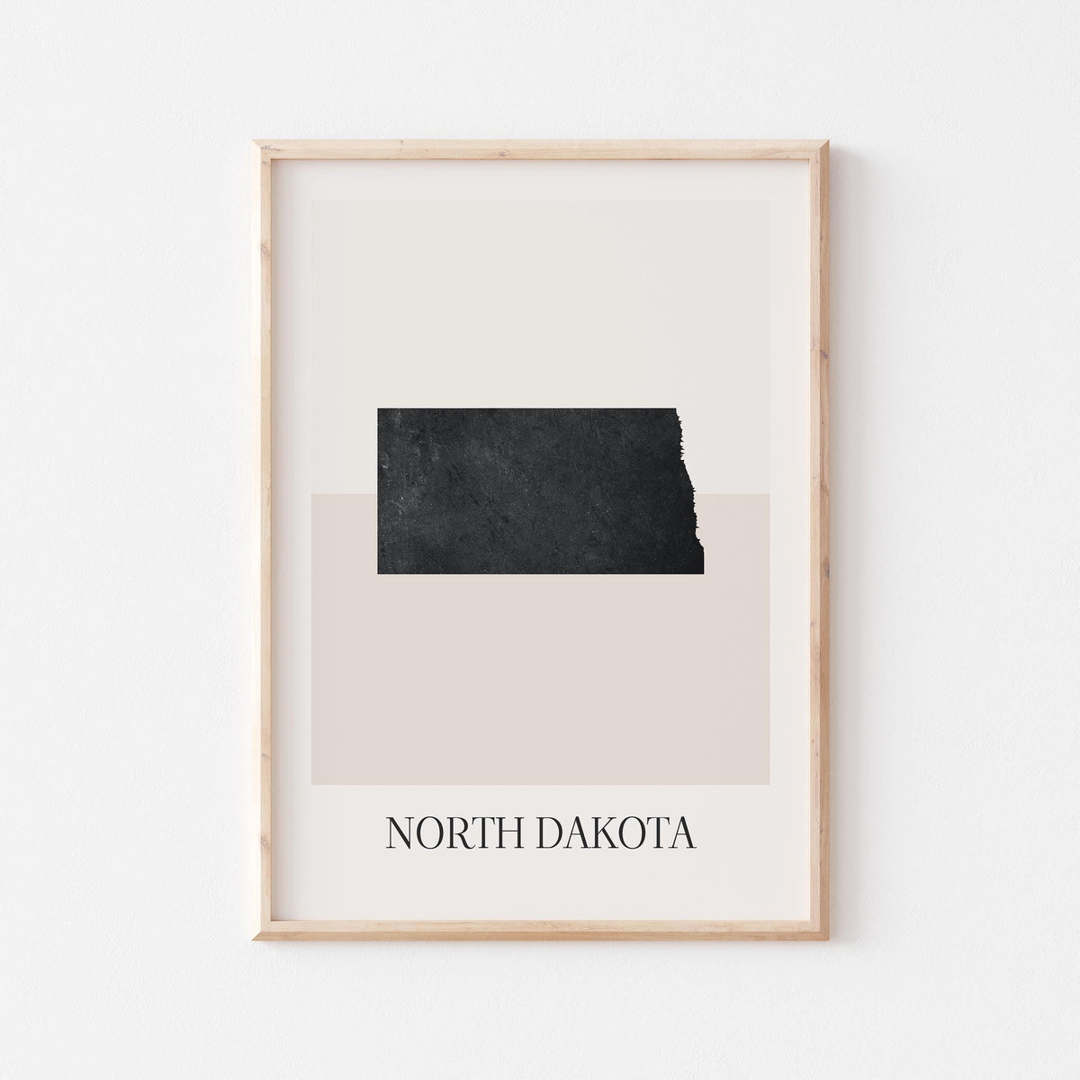 north dakota usa map poster - minimalist boho wall art - digital download - image 1