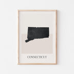 connecticut usa map poster - minimalist boho wall art - digital download - image 1