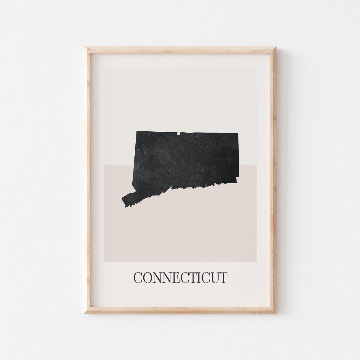connecticut usa map poster - minimalist boho wall art - digital download - image 1