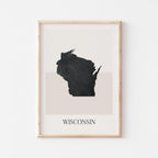 wisconsin usa map poster - minimalist boho wall art - digital download - image 1