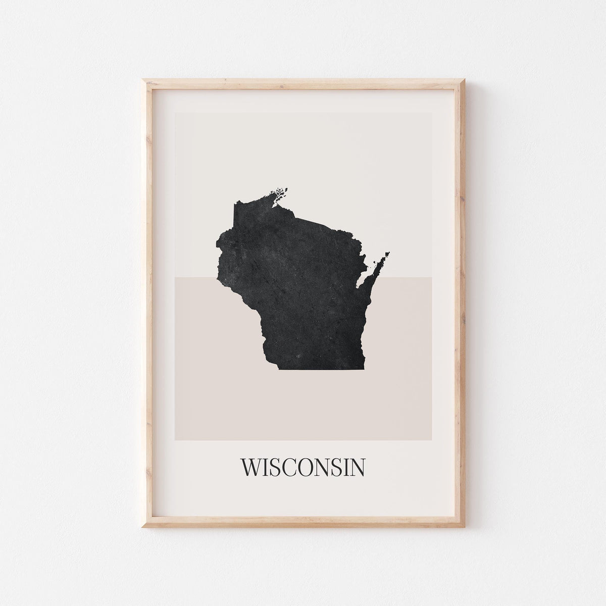 wisconsin usa map poster - minimalist boho wall art - digital download - image 1