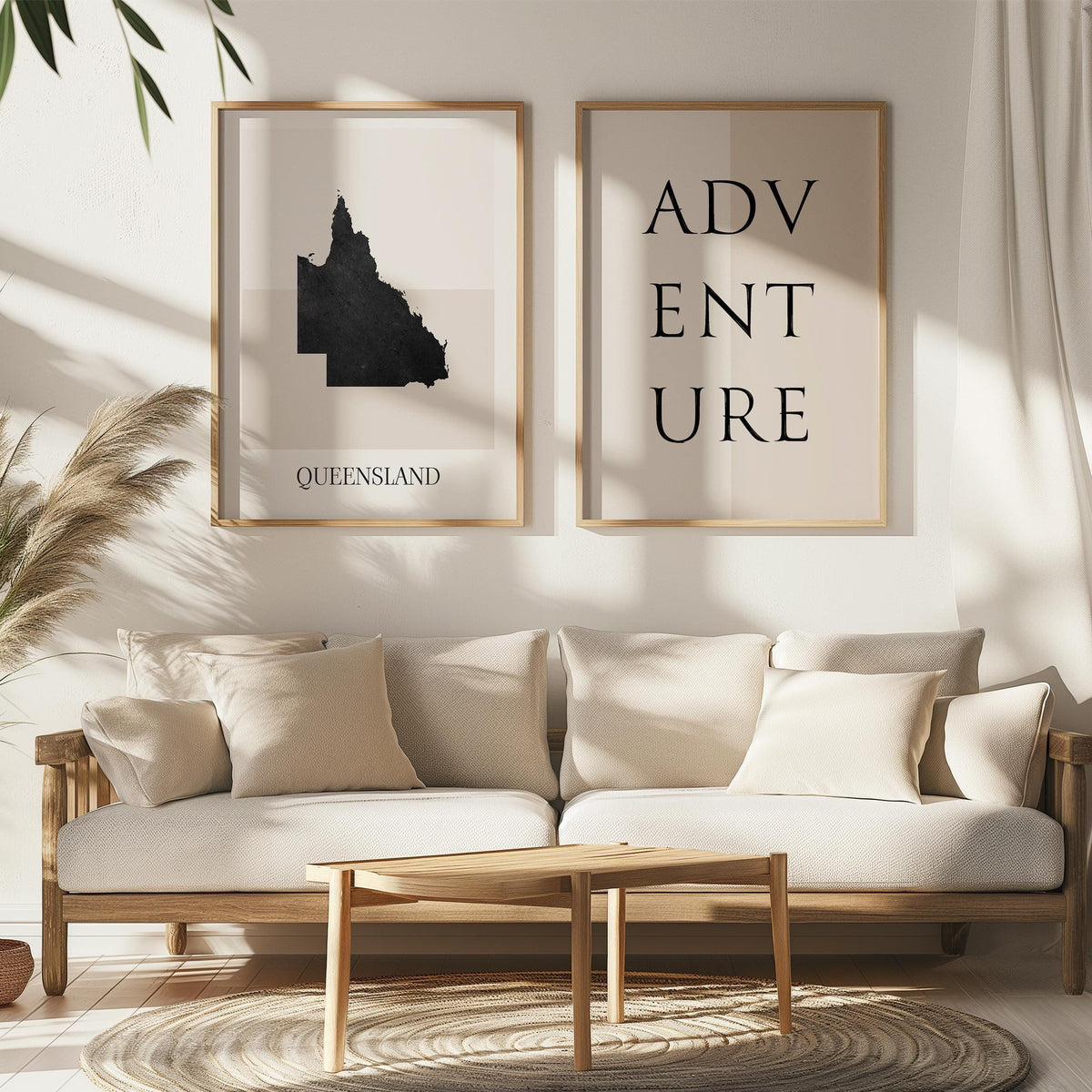 queensland australia map poster - minimalist boho wall art - digital download - image 5