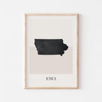 iowa usa map poster - minimalist boho wall art - digital download - image 1
