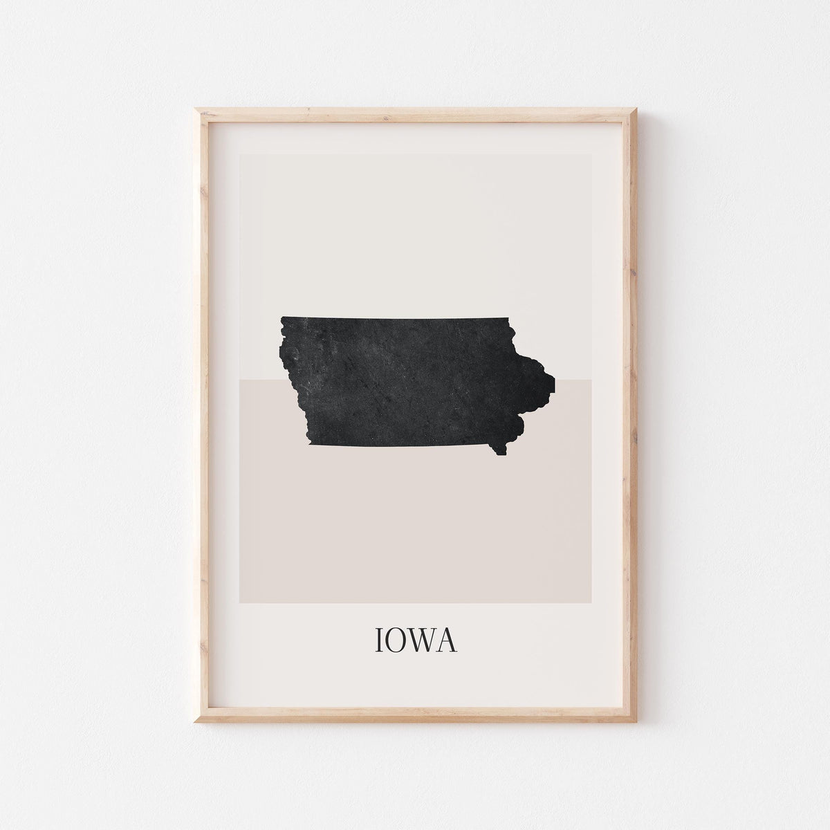iowa usa map poster - minimalist boho wall art - digital download - image 1