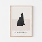 new hampshire usa map poster - minimalist boho wall art - digital download - image 1