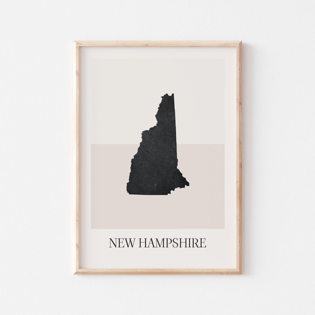 new hampshire usa map poster - minimalist boho wall art - digital download - image 1
