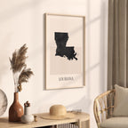 louisiana usa map poster - minimalist boho wall art - digital download - image 2