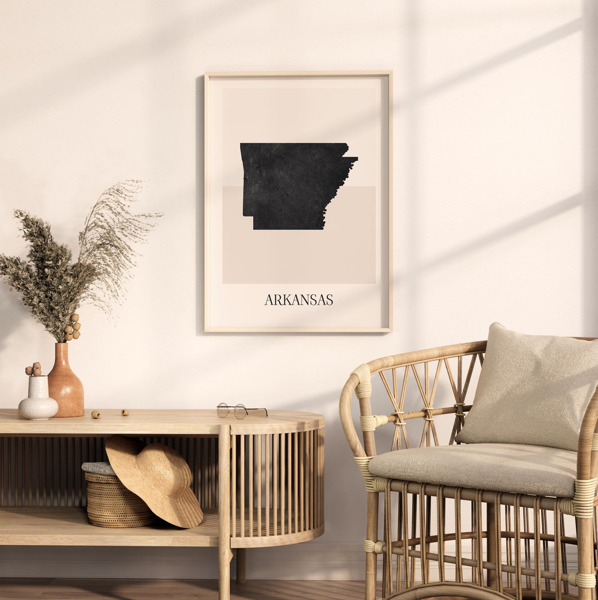 arkansas usa map poster - minimalist boho wall art - digital download - image 3