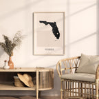 florida usa map poster - minimalist boho wall art - digital download - image 3