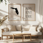 florida usa map poster - minimalist boho wall art - digital download - image 5