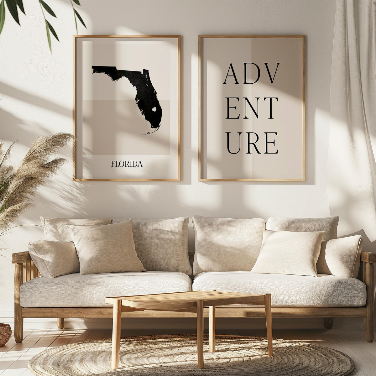 florida usa map poster - minimalist boho wall art - digital download - image 5