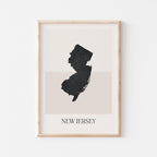new jersey usa map poster - minimalist boho wall art - digital download - image 1