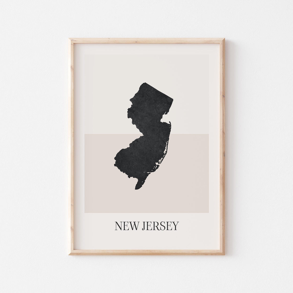 new jersey usa map poster - minimalist boho wall art - digital download - image 1