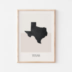 texas usa map poster - minimalist boho wall art - digital download - image 1