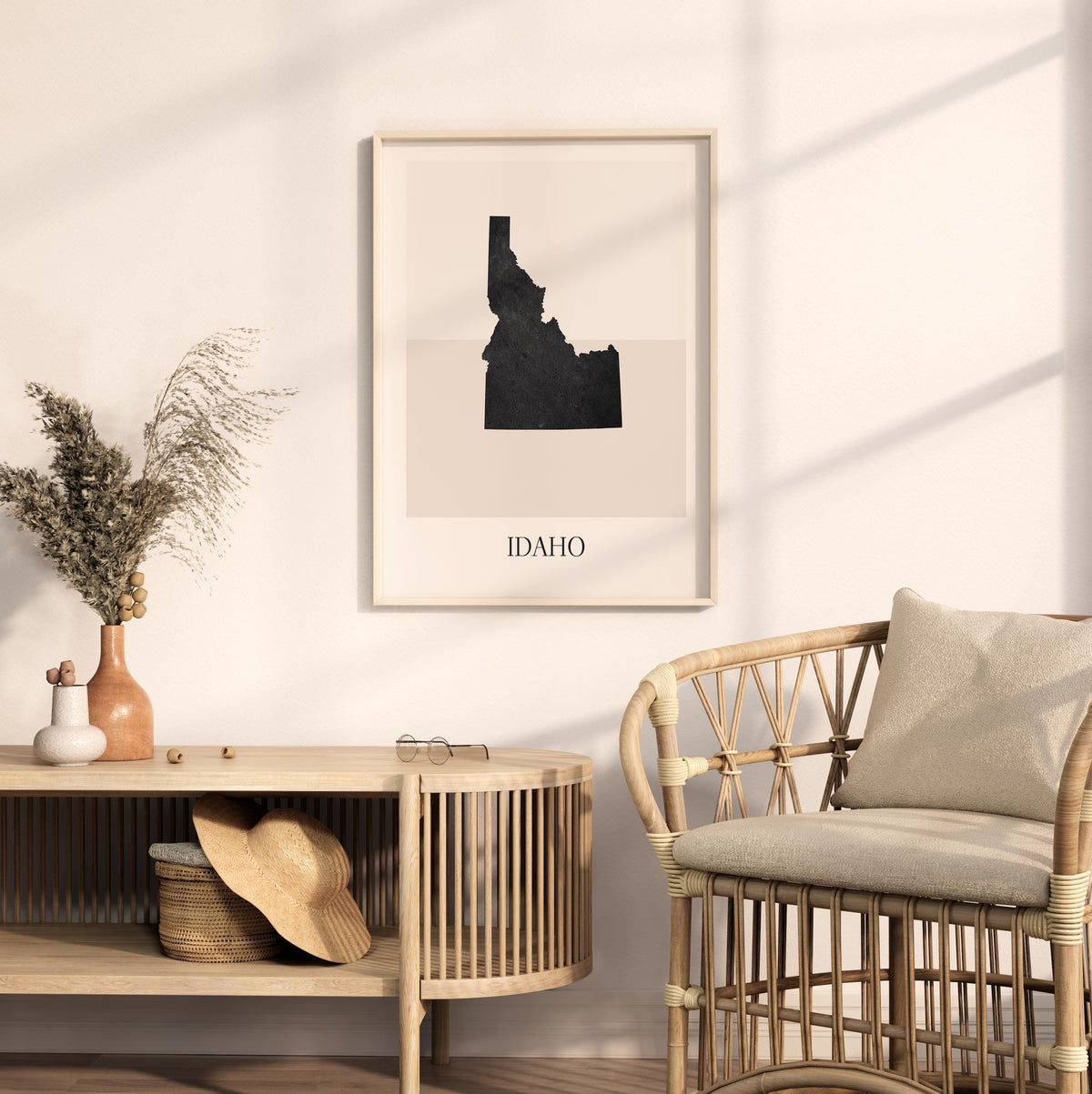 idaho usa map poster - minimalist boho wall art - digital download - image 3