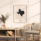 texas usa map poster - minimalist boho wall art - digital download - image 3