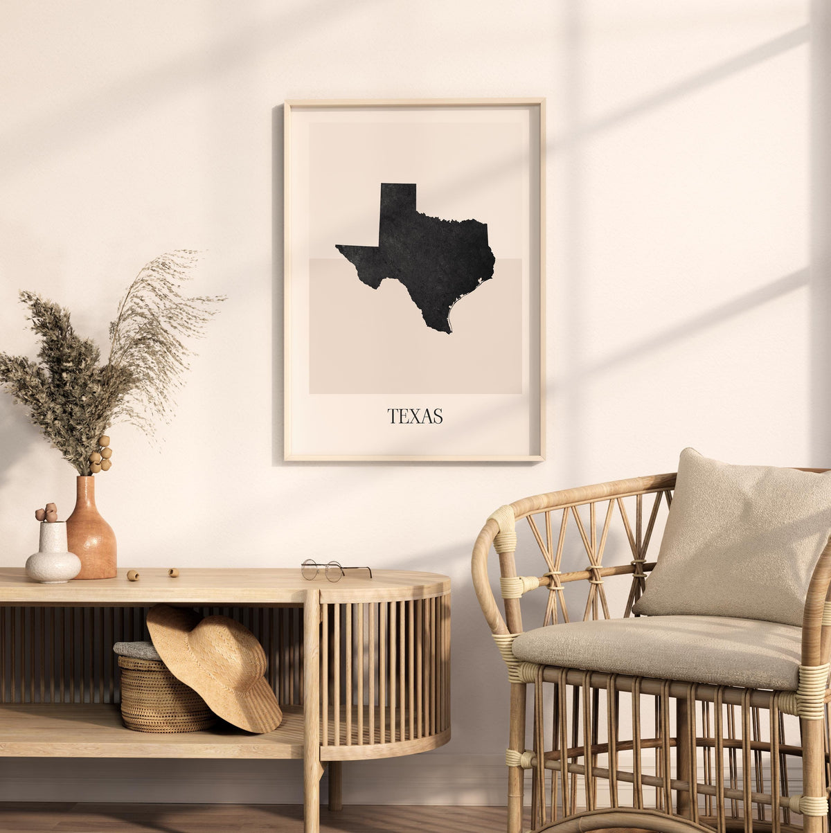 texas usa map poster - minimalist boho wall art - digital download - image 3