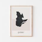 quebec canada map poster - minimalist boho wall art - digital download - image 1