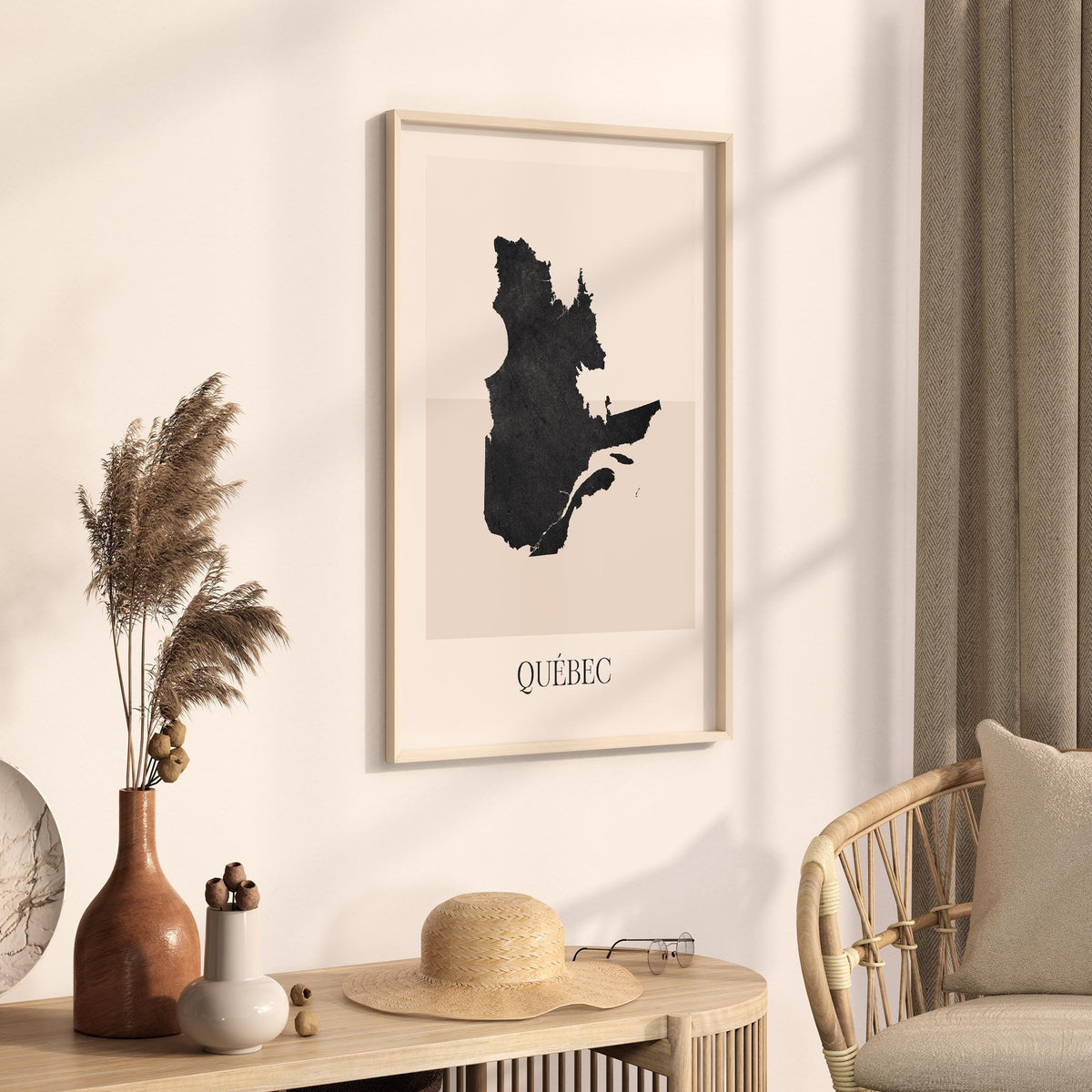 quebec canada map poster - minimalist boho wall art - digital download - image 2
