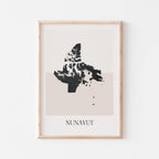 nunavut canada map poster - minimalist boho wall art - digital download - image 1