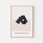northern ireland united kingdom map poster - minimalist boho wall art - digital download - image 1