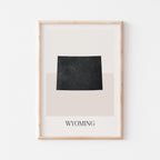 wyoming usa map poster - minimalist boho wall art - digital download - image 1