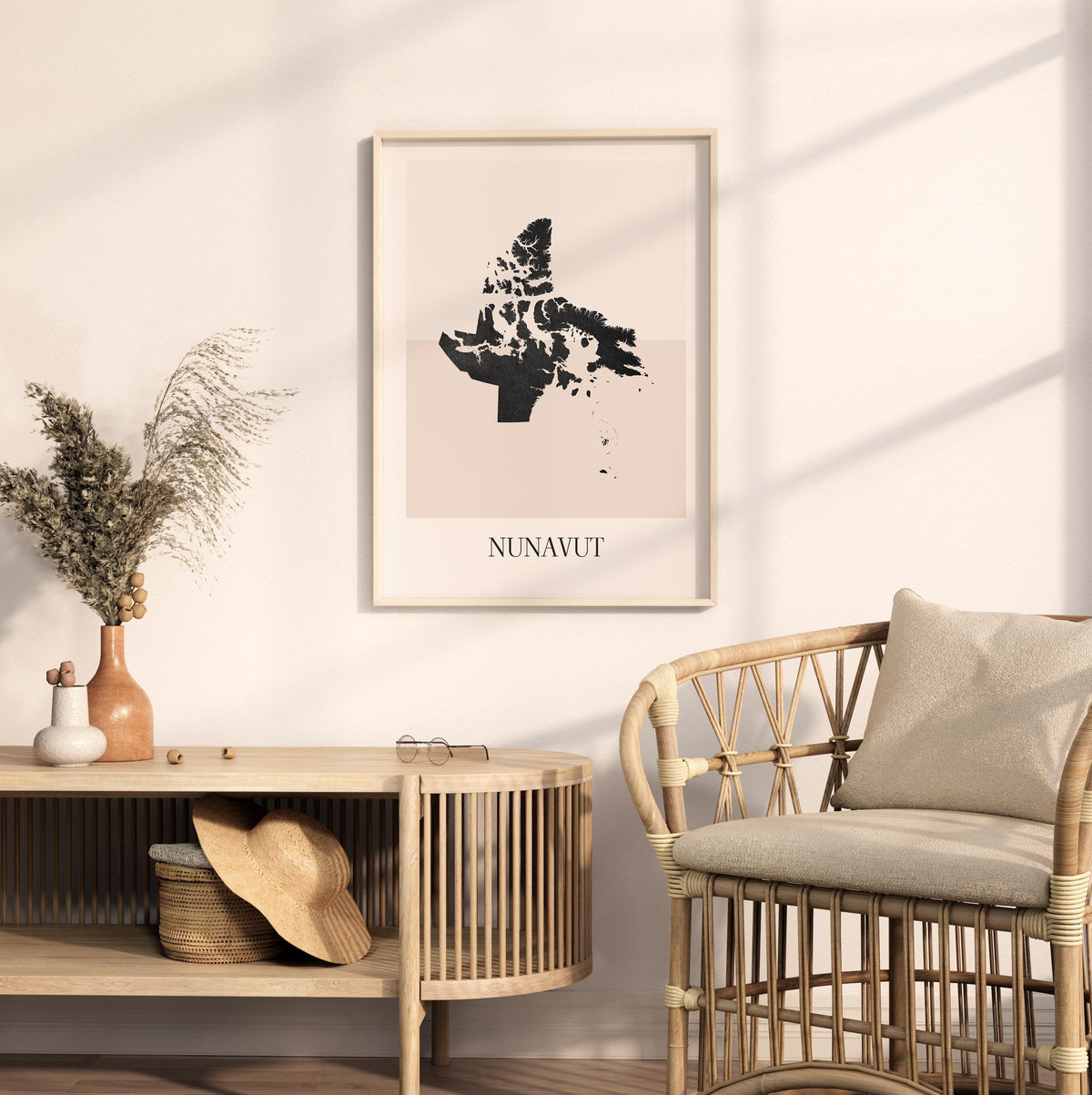 nunavut canada map poster - minimalist boho wall art - digital download - image 3