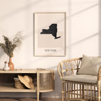 new york usa map poster - minimalist boho wall art - digital download - image 3