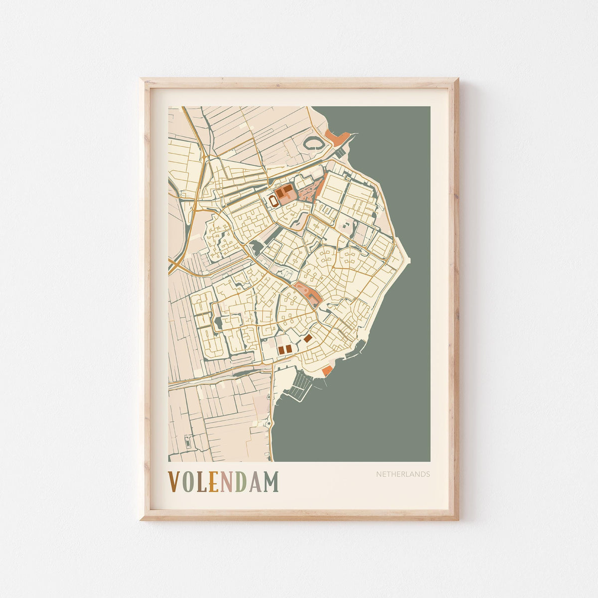 volendam netherlands map poster - image 1