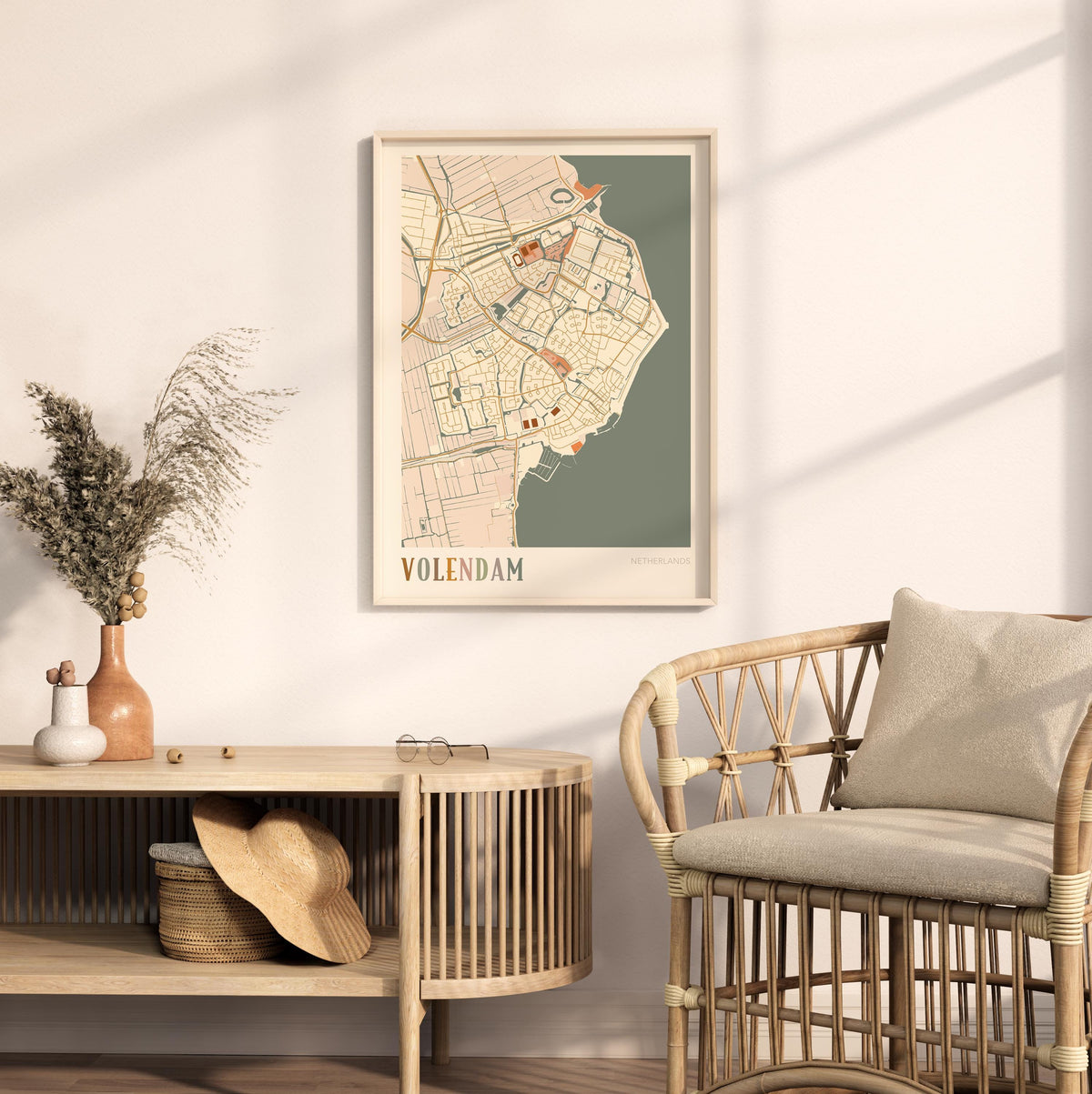 volendam netherlands map poster - image 3