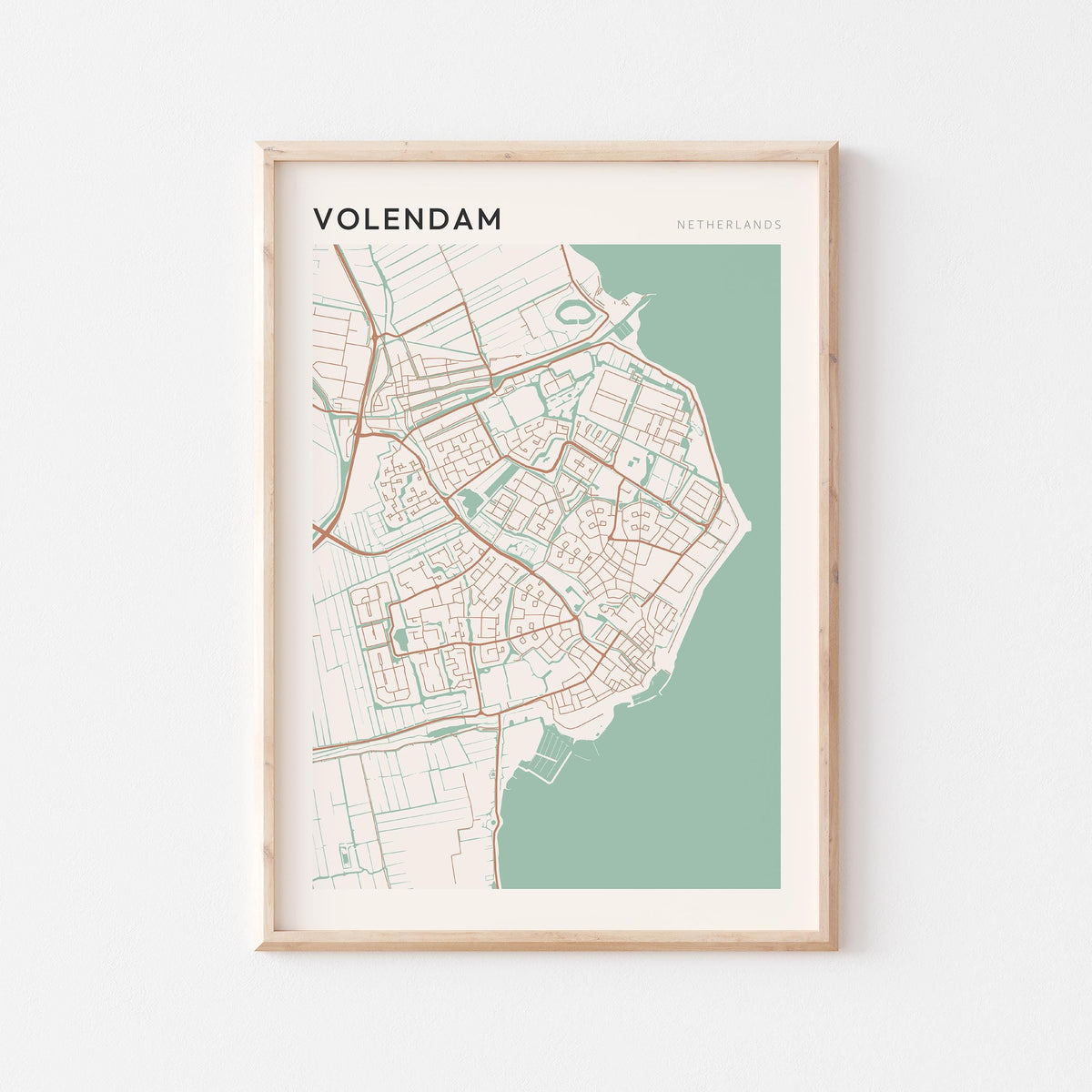 volendam netherlands map poster - image 1